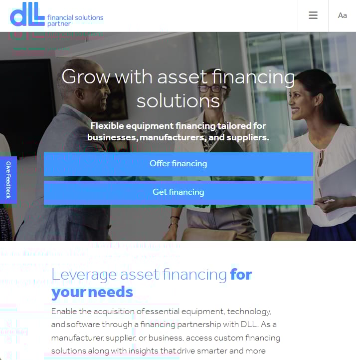 Screenshot of DLL's homepage