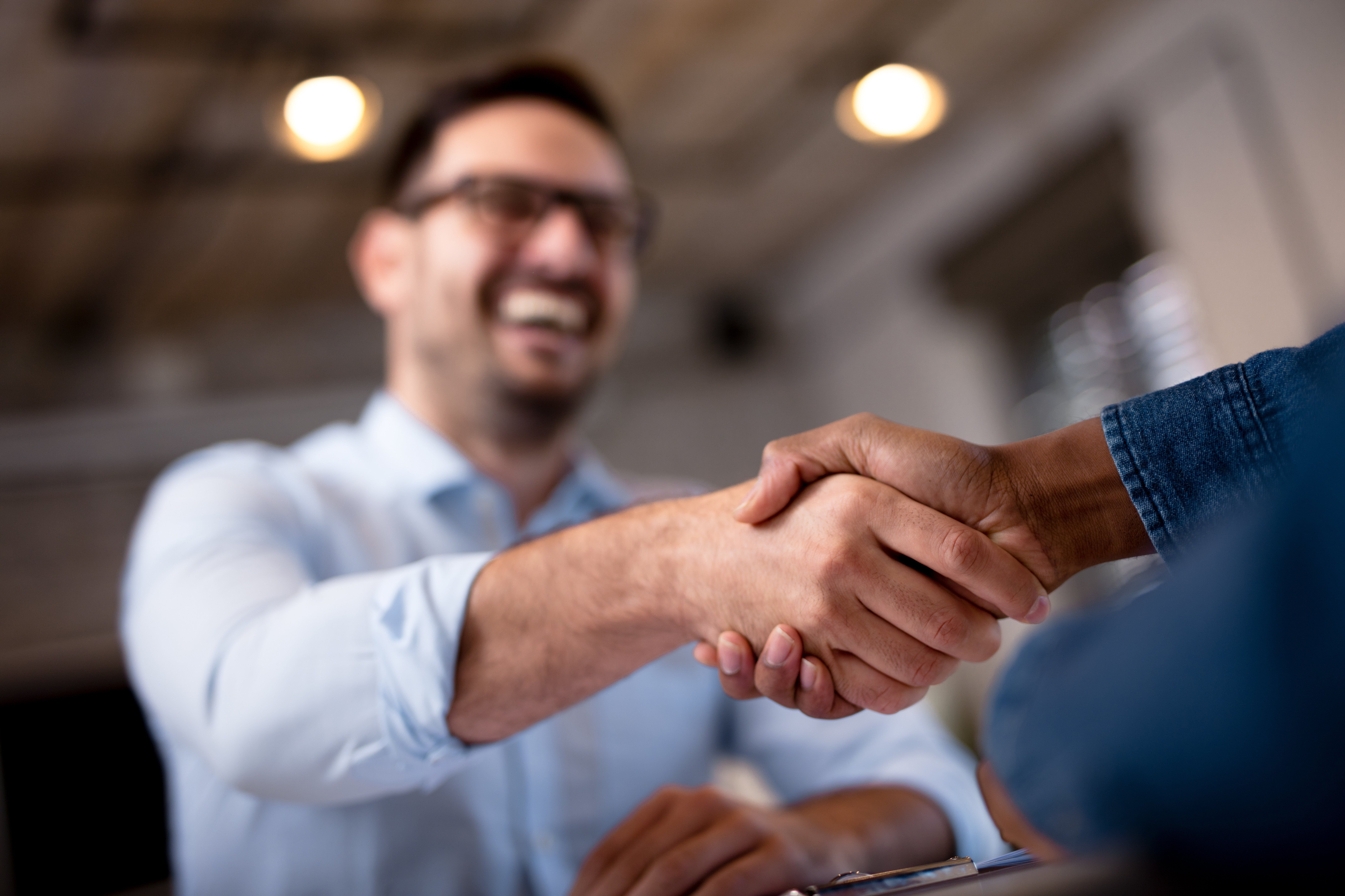 Two men shaking hands