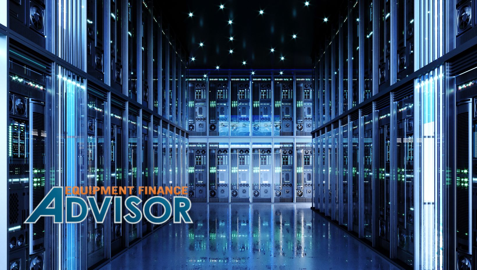 Equipment Finance Advisor in front of a data center